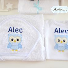 Prosop cu bufnita bleu, personalizat
