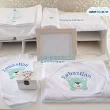 Trusou  cu ursulet turcoaz, 9 piese