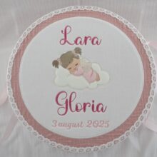 Cutie catifelata, cu nume si ingeras, roz deschis